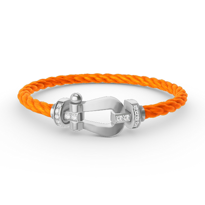 [Eterna Jewels]FORCE LARGE HORSESHOE HALF DIAMOND BRACELET SILVER