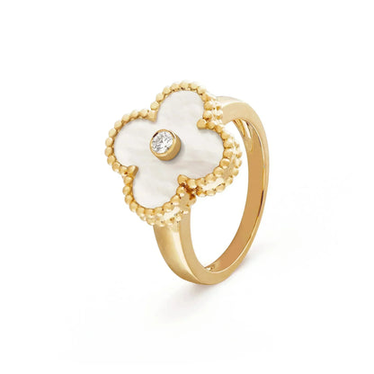 [Eterna Jewels]CLOVER PINK MOP RING GOLD DIAMOND